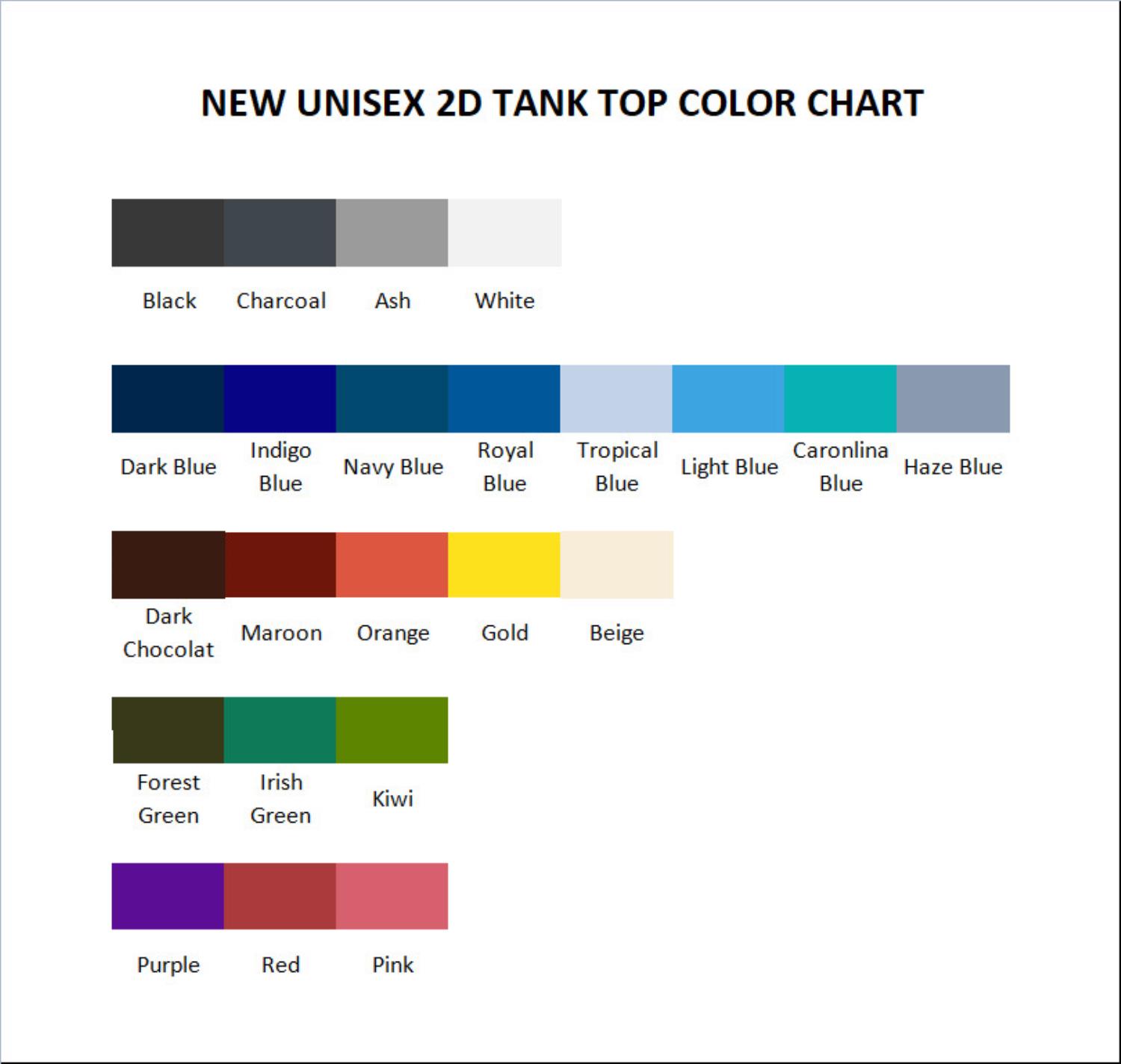 tank top color chart - Kamisama Kiss Merch