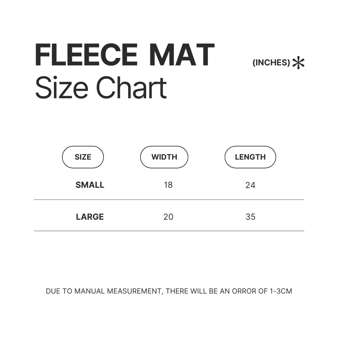 Fleece Mat Size Chart - Kamisama Kiss Merch